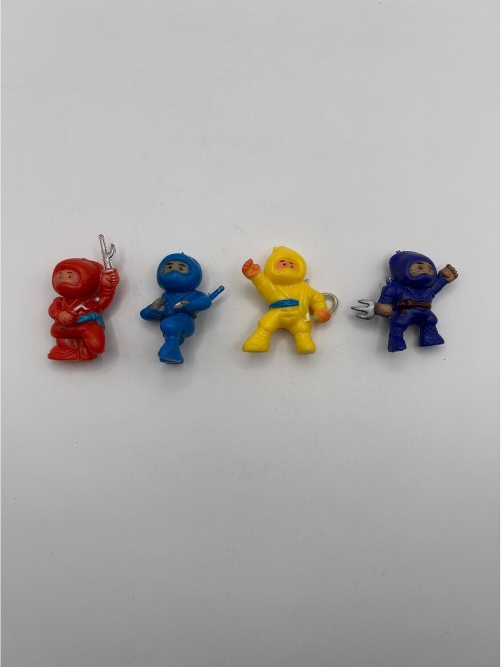 Lot of 4 Vintage PVC Mini Ninja Warrior Figures Incomplete One Hand China Used